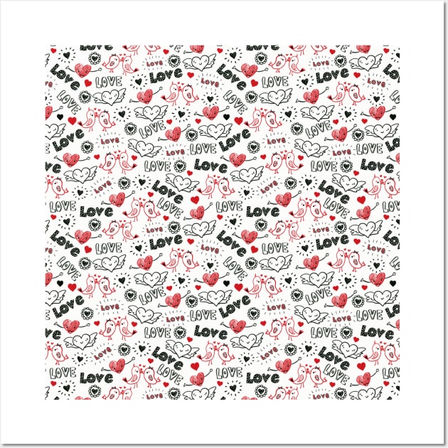 Love Doodle Birds Wall Art by Sandra Hutter Designs